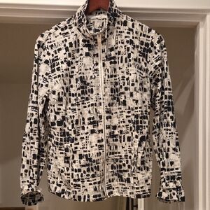 Women Black and White Patterned Jacket